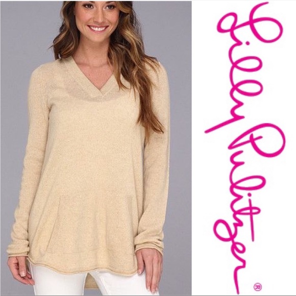 Lilly Pulitzer Sweaters - LILLY PULITZER 100% CASHMERE HOODED OVERSIZED SWEATER LIGHTWEIGHT GORGEOUS